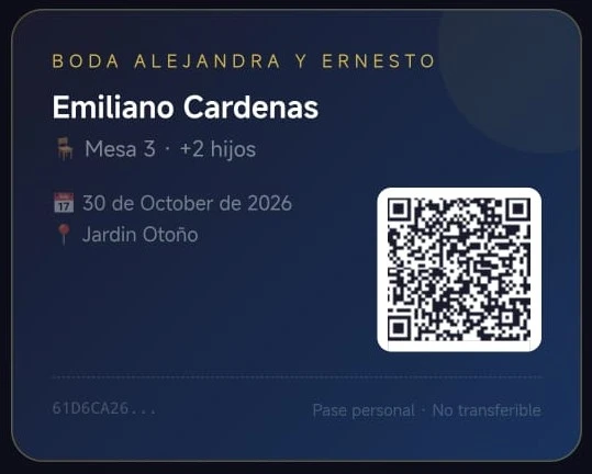 Pase QR del invitado