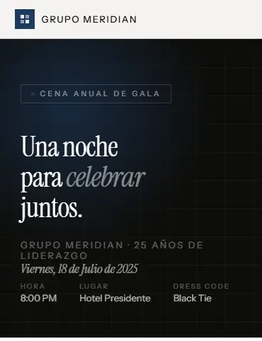 Vista previa invitación empresarial