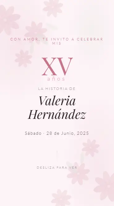 Vista previa invitación XV años